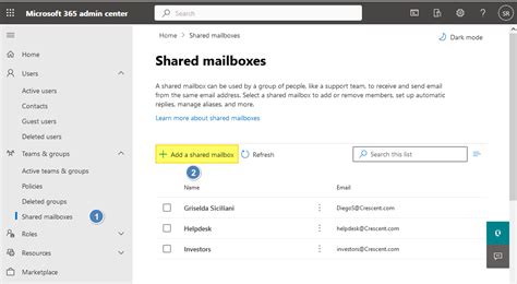how to monitor shared mailbox in office 365|Create a shared mailbox .